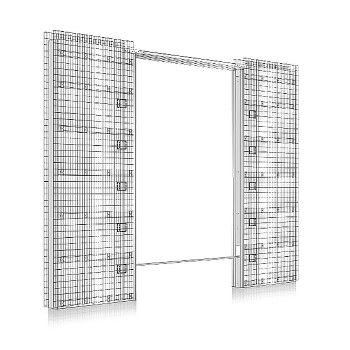 Syntesis® Line LUCE in der Doppelflügel-Ausführung - hier freigestellt und gut sichtbar: die Vorbereitung zur Installation von elektrischen Komponenten direkt im Kasten